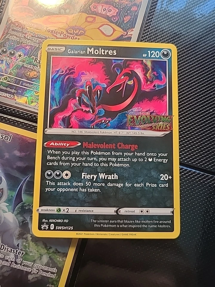 Galarian Moltres - SWSH125 - PreRelease Pokemon Promo Sword Shield Holo Card  - Image 1 of 2