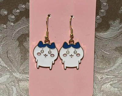 Pendientes Boho Kawaii Chiika Dibujos Animados Conejito Azul Dorado Cuelga Moda Informales Divertidos Foto 1 de 2