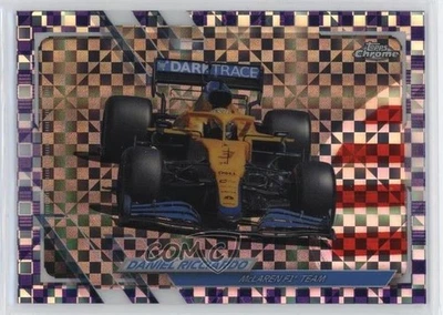 2021 Chrome Formula 1 F1 Cars Purple Checker Flag Refractor Daniel Ricciardo - Image 1 of 2