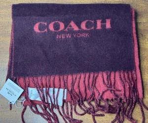 NUEVO CON ETIQUETAS Coach Lana y Cachemira Firma Bufanda Sangre de Buey/1941 Rojo 76053 Silenciador - Imagen 1 de 7