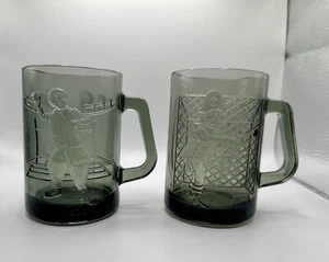 Vintage 1970s McDonald's Smoked Glass Mugs | Set Of 2 | - Picture 1 of 5