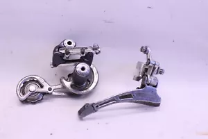 Vintage Suntour Cyclone Derailleur Set Black Clamp On FD Medium Cage Japan - Picture 1 of 8