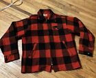 Vtg Chill Chaser By Blue Top Wool Jacket Button Down Buffalo Red Plaid 44" Chest