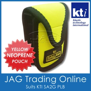 KTI YELLOW NEOPRENE POUCH -Belt Case for SA2G PLB Personal Beacon Hook Loop Flap - Picture 1 of 3