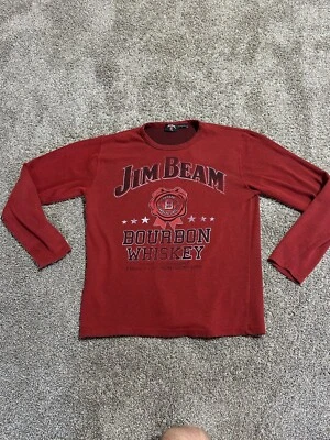 Jim Bean Shirt Men’s Large Red Big Logo No Tag* Long Sleeve 8172 - Image 1 of 4