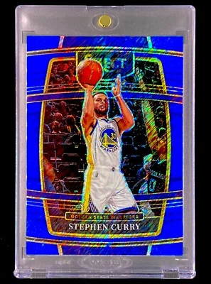 STEPHEN CURRY RARO REFRACTOR AZUL BRILLO PRIZM Holo Panini - GUERREROS Foto 1 de 4