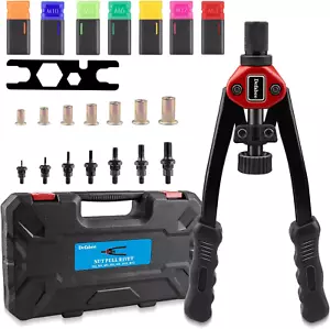 Herramienta de tuerca de remache 16 pulgadas remache manual 7 mandriles (M3 M4 M5 M6 M8 M10 M12) 70 remache - Imagen 1 de 24