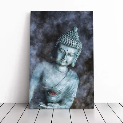 Smoke Surrounding The Buddha Canvas Wall Art Print Framed Picture Home Decor - Image 1 of 4