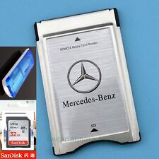 PCMCIA TO SD SDHC CARD Adapter for Mercedes-Benz+Sandisk 32G 80MBS Card +Reader