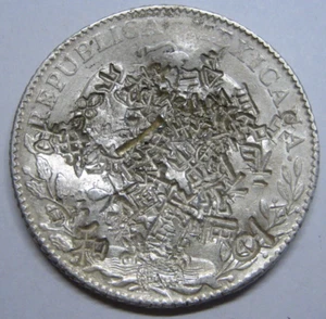 1882 MO MEXICO 8 REALES ASSAYER MH CHOPMARKED SILVER COIN - Picture 1 of 2