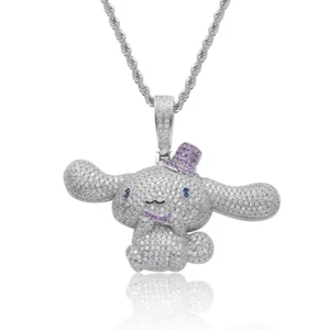 Hip-Hop New Cinnamoroll Pendant Cute Personality Full Zirconia Anime Necklace - Bild 1 von 6