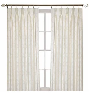 Windsor Light-Filtering Pinch Pleat Back Tab Single Curtain Panel - Picture 1 of 5