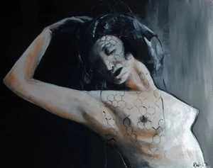 Original Acryl Gemälde Teilakt 30er Jahre Ad Impression Künstlerin Regina Micai - Bild 1 von 1