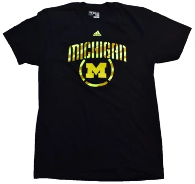 Camiseta Adidas Para Hombres Michigan Wolverines Negra Go-To-Tee Camuflada Logo Nueva con Etiquetas M,L,XL,2XL Foto 1 de 4