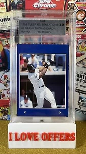 1992 FLEER ERROR NNOF FRANK THOMAS ROOKIE SENSATIONS NO BACK CGS 10 WCG FT READ - Picture 1 of 7