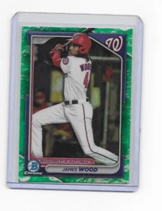 2024 BOWMAN CHROME JAMES WOOD GREEN BORDOR WASHINGTON NATIONALS - Picture 1 of 2