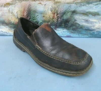GBX  Mens 11 DARK  Brown Leather Slip On Loafers Driving Shoes Moccasins  - Imagem 1 de 4