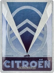 Vintage Style Retro Heavy Embossed Metal Plaque/Tin Sign Citroen Automobiles - Picture 1 of 3