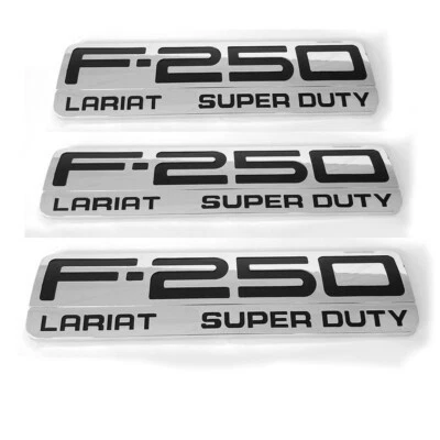 Paquete de 3 emblemas Lariat Super Duty cromados OEM F250 para F-250 Lariat Foto 1 de 4