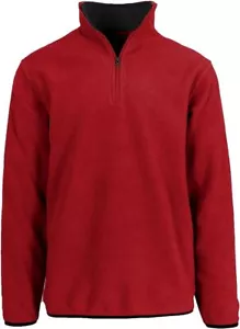 Men’s Polar Fleece Quarter Zip Pullover Long Sleeve Thermal Sweatshirt Sweater - Picture 1 of 16