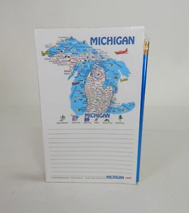 Vintage State of Michigan Notebook Pad/Pencil 8 x 5 Made in USA - Picture 1 of 4