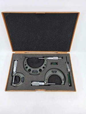 ​Mitutoyo 103-922 0-3" Outside Micrometer Set .0001" Precision NOS Japan - Image 1 of 4
