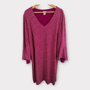 Vestido Chicos Mujer Talla 4 US 20 22 Rosa Lunares Manga Acampanada Línea A - Imagen 1 de 13