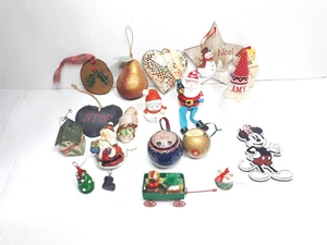 Vintage Christmas Tree Ornaments Baubles Beaded Pear Owl Mosaic Heart Angel G/VG - Picture 1 of 24