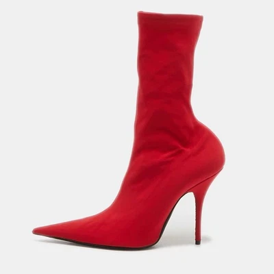 Botas Balenciaga Rojo Tela Elástica Cuchillo Media Pantorrilla Talla 39 Foto 1 de 4