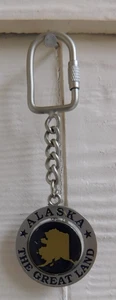 Alaska The Great Land Souvenir Brass Spinner Keychain Rotating The 49th State - Picture 1 of 4