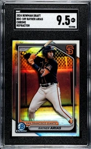 Rayner Arias - Refractor - 2024 Bowman Draft #BDC-189 SF Giants SGC 9.5 - Picture 1 of 3