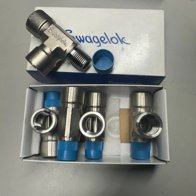 Box Lot of (5) Swagelok SS-8-ST Street Tee Fittings - 1/2" NPT Stainless Steel - Image 1 of 2
