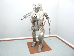 Brutalist Scrapart Metal Hierro Robot Escultura Hombre 200cm 1978 - Imagen 1 de 12