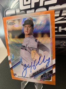 JORDAN HOLLOWAY ⚾️2021 Topps Chrome Baseball💥ORANGE WAVE AUTO Prizm💥Rc 25/25