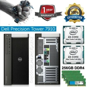 Dell Precision T7910 44-CORE 2x Xeon E5-2699v4 2.20GHz 256GB DDR4 512GB SSD /9TB - Bild 1 von 12