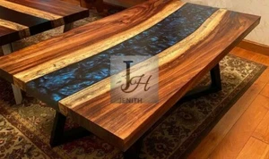 Epoxy Resin Table Black River – Modern Wood Slab Top – Handmade Art - Picture 1 of 1