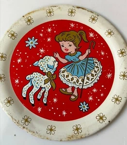 Vintage 1950er Ohio Kunst Mary Had A Little Lamb Bo Peep Dose Kinder Teeservice 4 - Bild 1 von 5