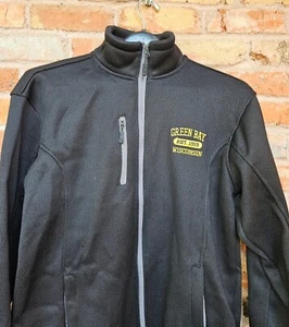 Green Bay Wisconsin Packers 3 Pocket Full Zip Cotton Fleece XL - Picture 1 of 4