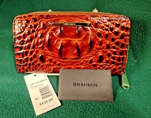 New  w/ tags Brahmin Suri Pecan Melbourne Leather Wallet - Picture 1 of 8