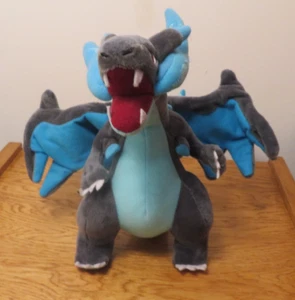 2016 Pokemon Peluche Peluche Animale Mega Charizard 9" Blu Posabile Ala Cablata - Foto 1 di 8