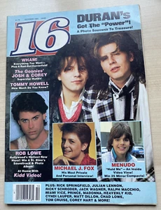 16 Magazine Oct 1985 Duran Duran, Wham! Rob Lowe, Michael J Fox, No Mail Label - Picture 1 of 5