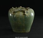 5.6" Old Chinese Antique Long Quan Kiln Porcelain Song Dynasty Two Beast Crock
