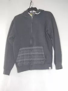 Sudadera con capucha Free Planet para hombre talla X grande lisa/tribal gris oscuro bolsillos cremallera completa - Imagen 1 de 5
