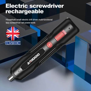 UK Mini Rechargeable Cordless Electric Screwdriver Drill USB Charging Power Tool - Picture 1 of 14