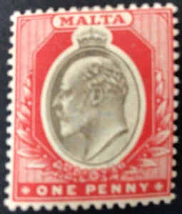 Malta Edward VII 1d Brownish Black & Red Definitive SG39 Cat £15.00 in 2021. - Picture 1 of 2
