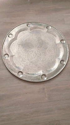  SUPERBE GRAND PLATEAU  ARGENTERIE MET MAROC ALGÉRIE  ANCIEN  - Photo 1/2