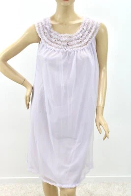 Винтажный Adonna нейлона ночная рубашка чистый шифона двойной нейлона FruFru оборки маленький - Изображение 1 из 4