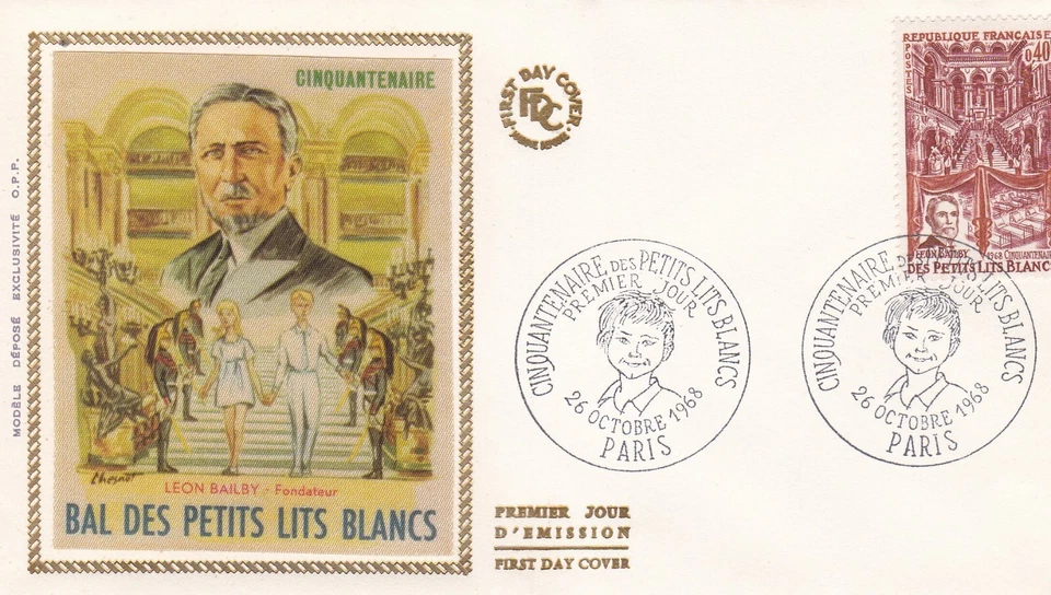 France 1968 FDC Fiftieth Anniversary Of Small oak Bunk Beds White yt - Image 1 of 1