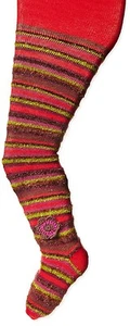 New Country Kids Striped RED CROCHET FLOWER TIGHTS 3-5 y, 6-8y, 9-11y gift - Picture 1 of 3