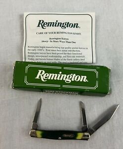 Remington 9502 Stockman 2 3/4" John Deere Green & Yellow Delrin 3 Blade Pocket K